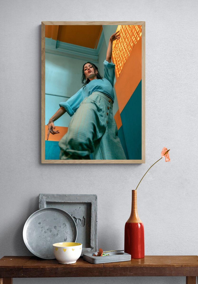Color Block Fashion Portrait Poster. — room view 3