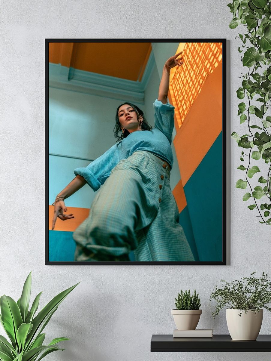 Color Block Fashion Portrait Poster. — room view 4