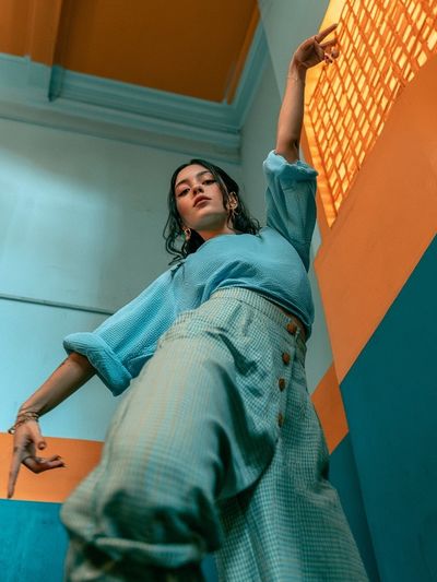 Color Block Fashion Portrait Poster. poster