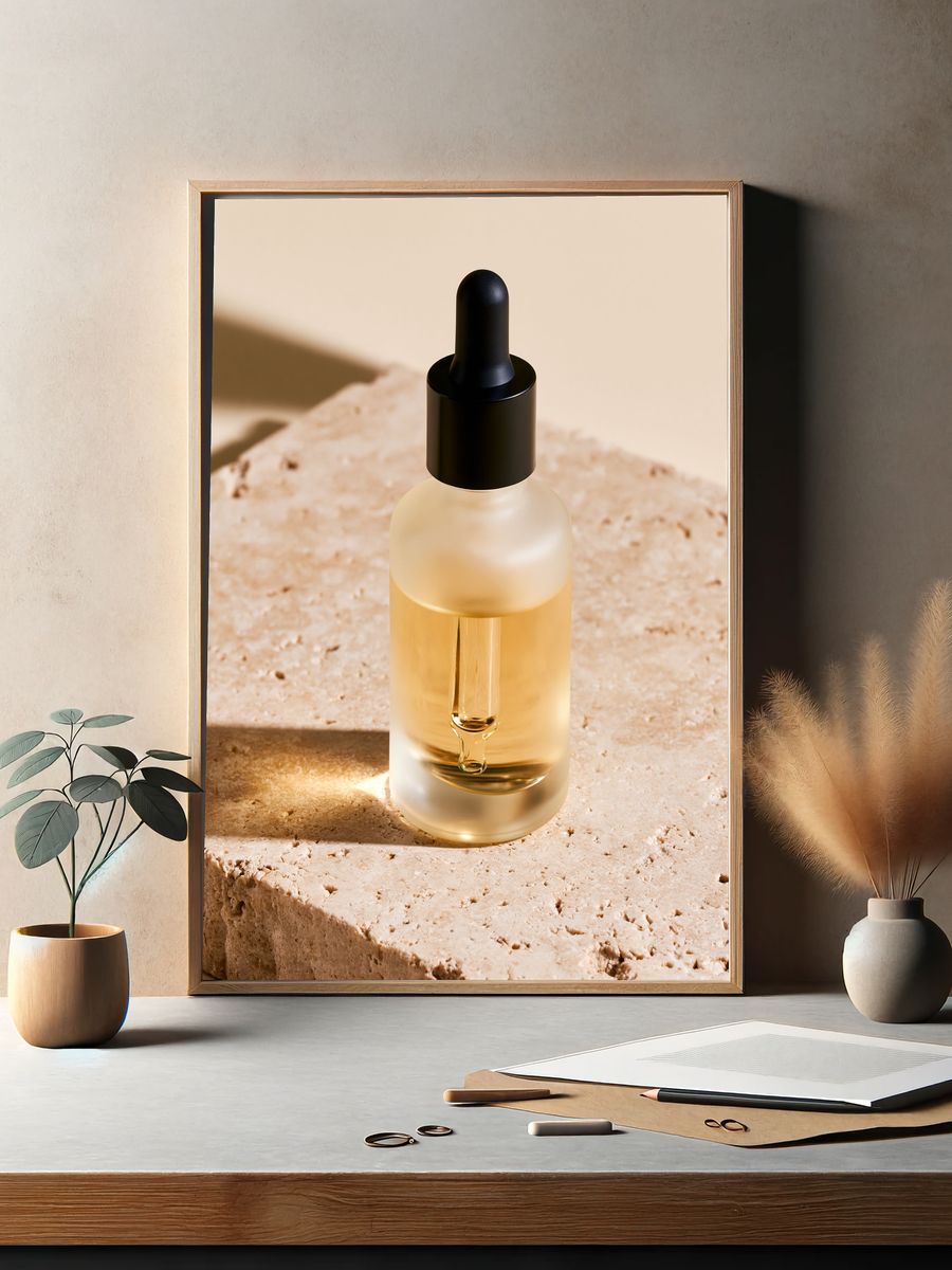 Luxury Dropper Bottle Photography Poster. — room view 2
