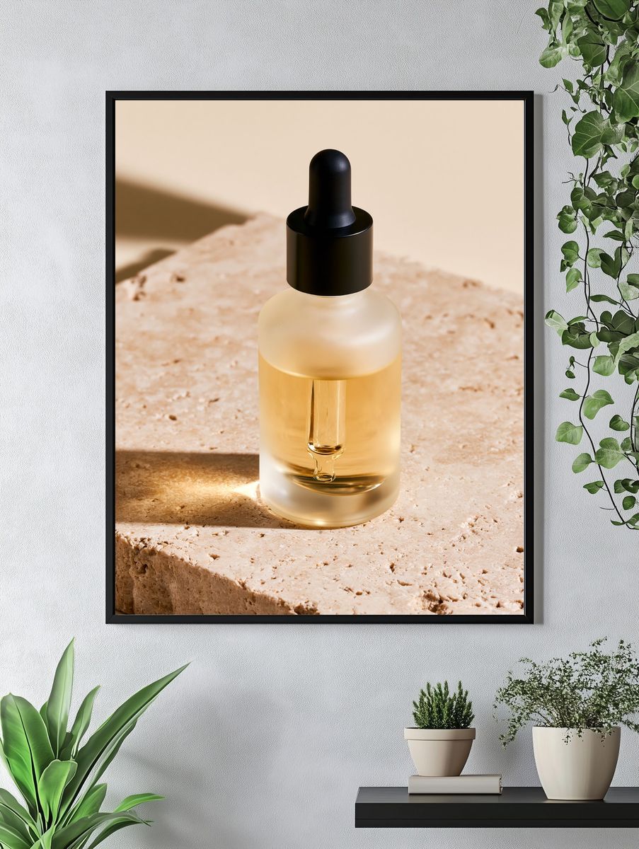 Luxury Dropper Bottle Photography Poster. — room view 4
