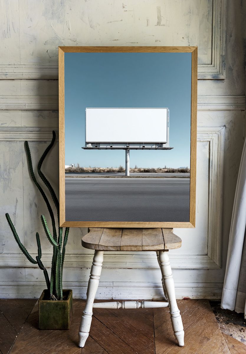 Empty Billboard Minimalist Photography Poster. — room view 1