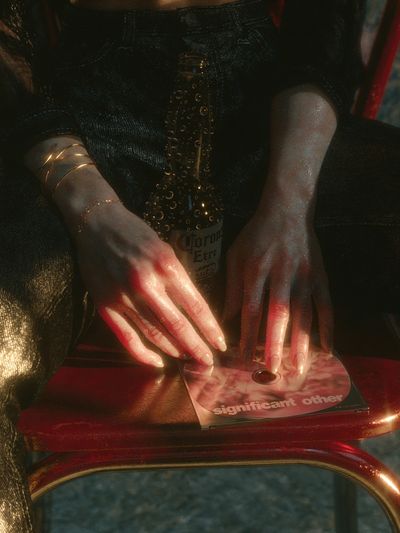 Moody Hands and CD Still Life Poster. poster