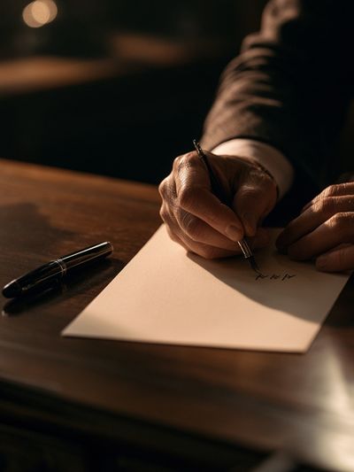 Signing Letter Photography Poster.