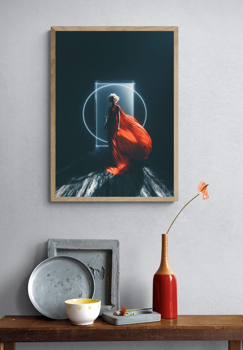 Red Gown Portrait Photography Poster. — room view 3