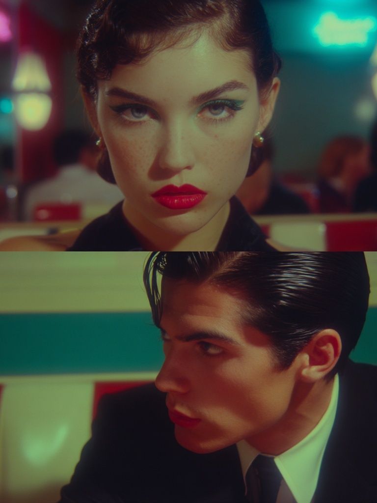 Neon Diner Portrait Poster. poster — photography art