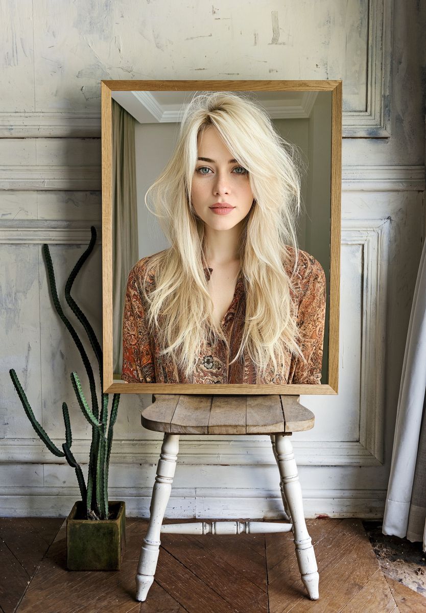 Blonde Portrait Photography Poster. — room view 1