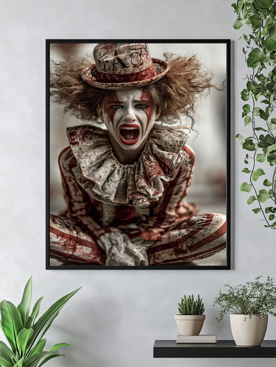 Creepy Clown Portrait Print. — room view 4