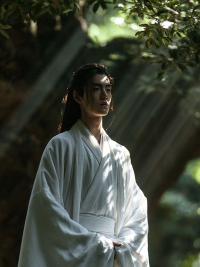 Serene Forest Figure Photography Poster. poster