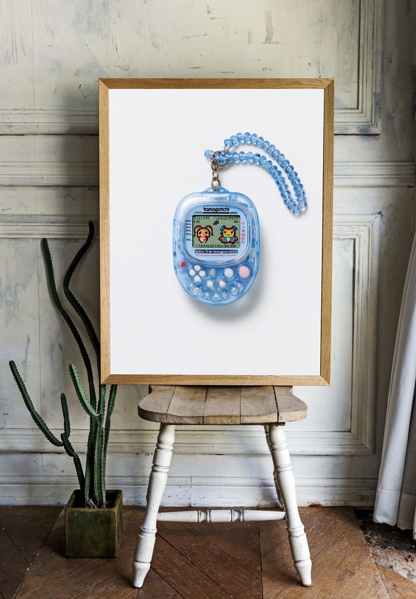 Blue Tamagotchi Photography Poster. — room view 1