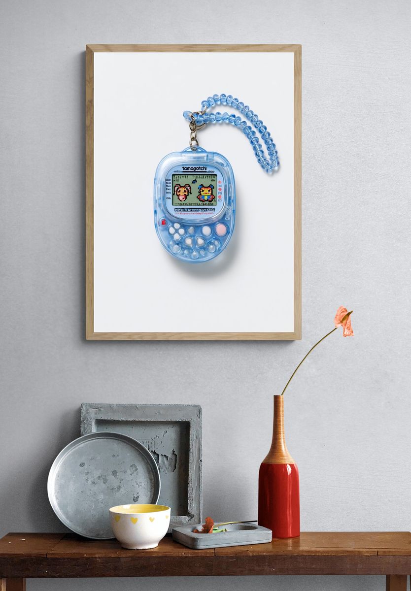 Blue Tamagotchi Photography Poster. — room view 3