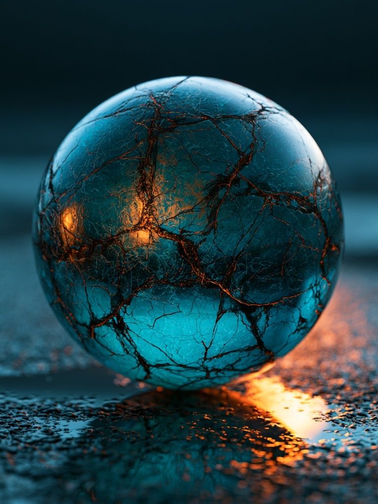 Cracked Glass Orb Photography Poster. poster — photography art