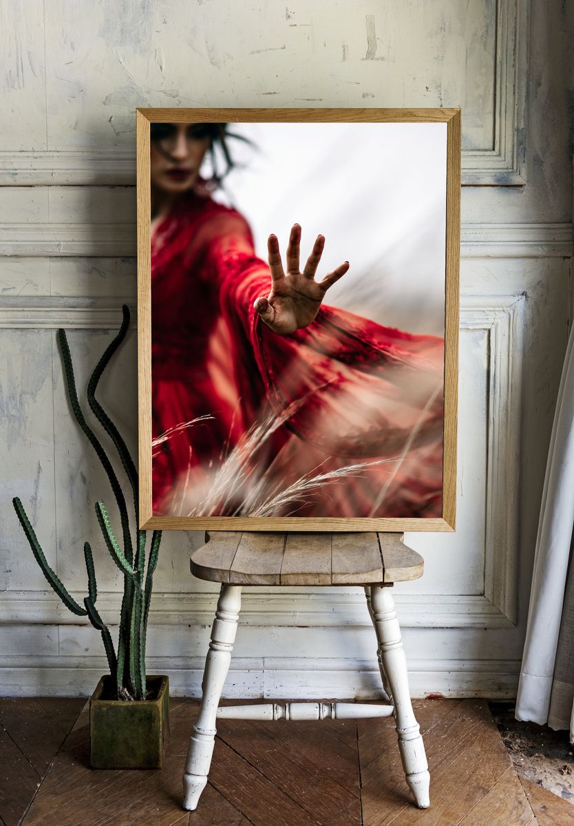 Red Motion Portrait Photography Poster. room preview