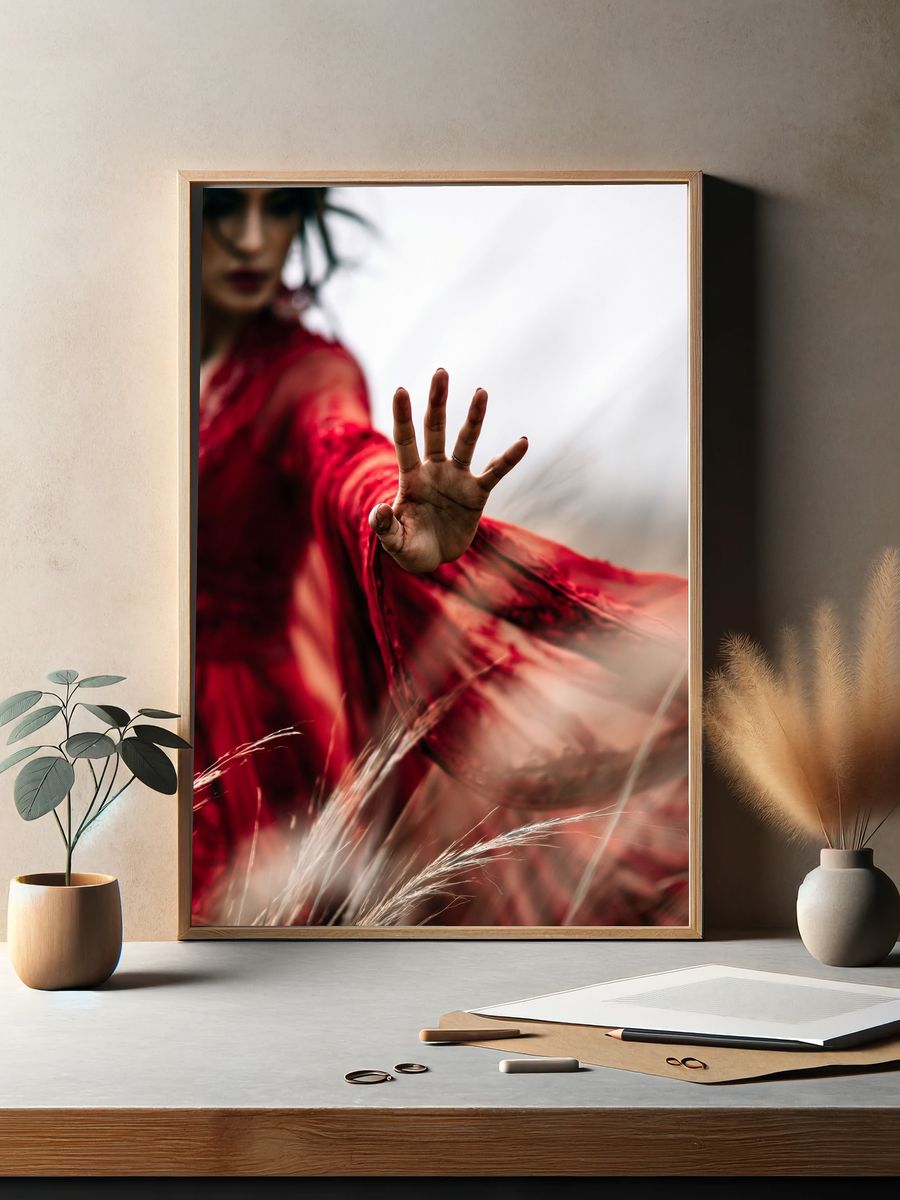 Red Motion Portrait Photography Poster. — room view 2