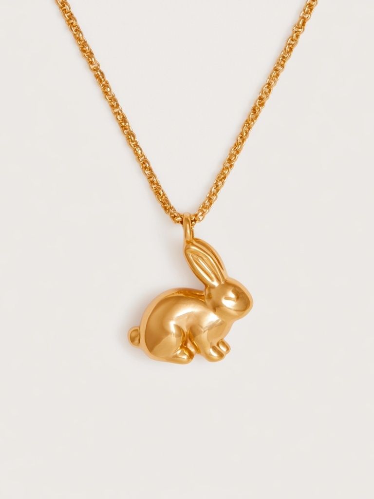 Golden Rabbit Pendant Photography Print. poster detail