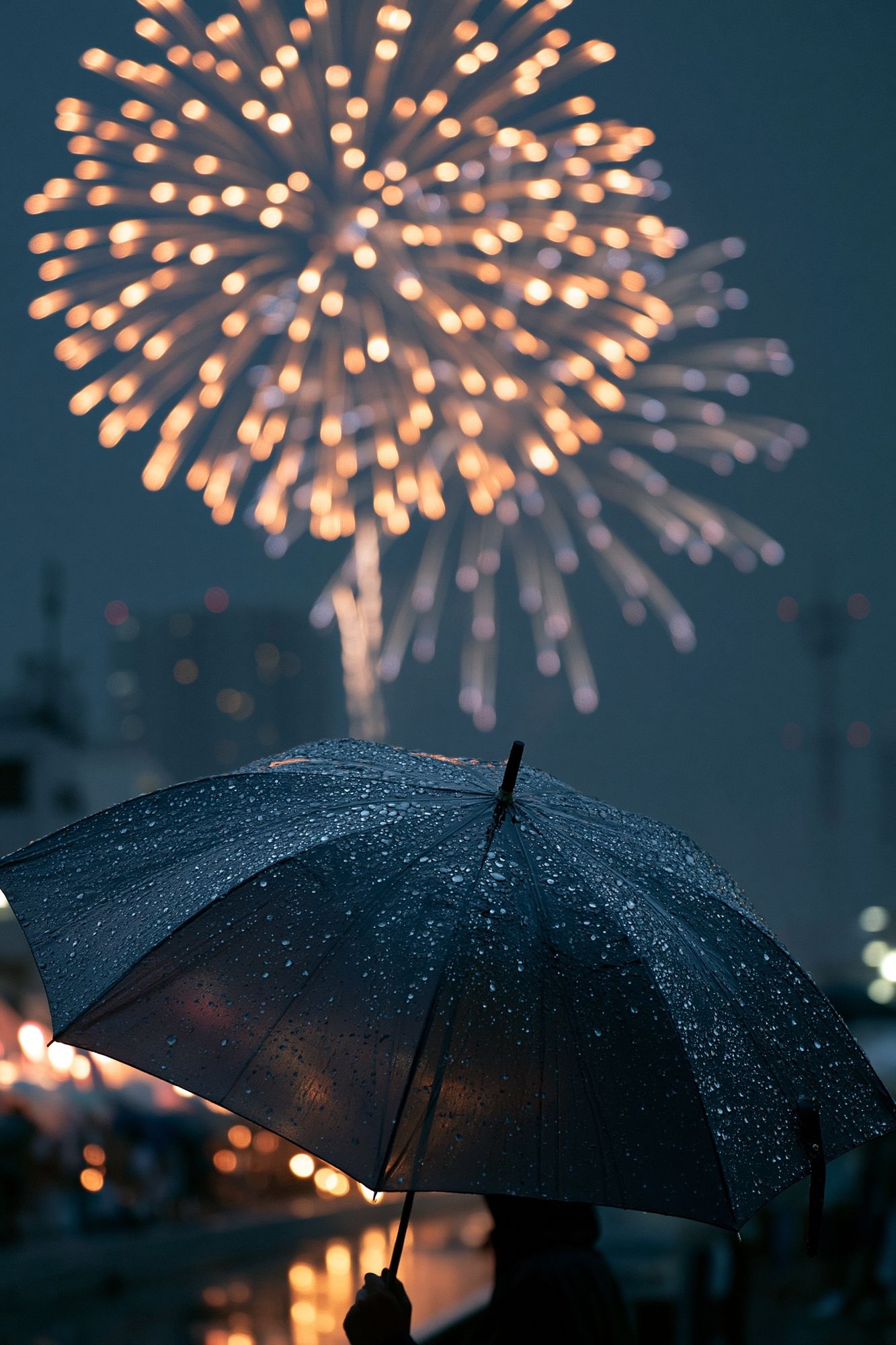 Rainy Fireworks Photography Poster. poster — photography art