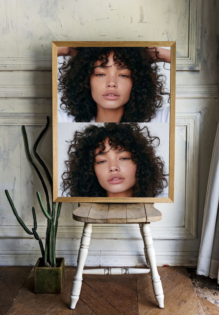 Curly Hair Portrait Photography Poster. room preview