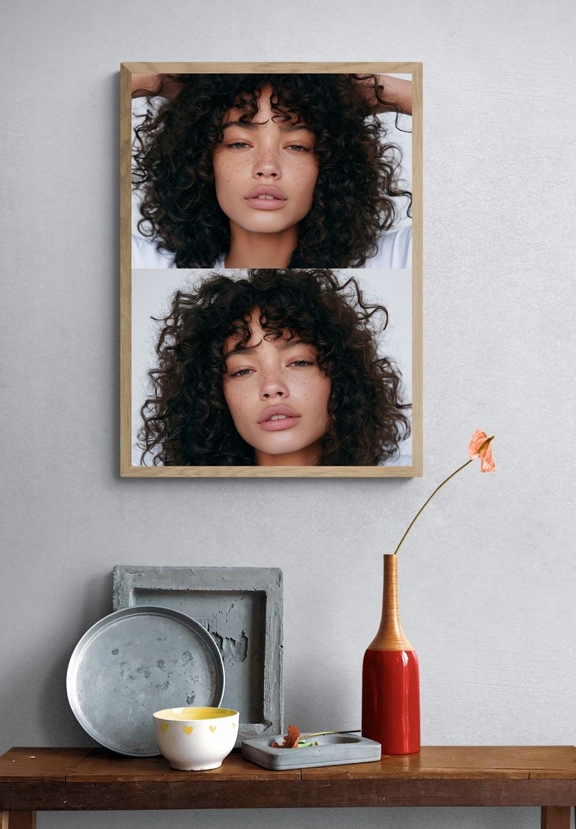 Curly Hair Portrait Photography Poster. — room view 3