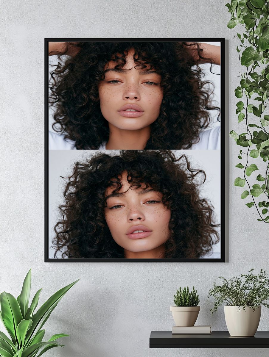 Curly Hair Portrait Photography Poster. — room view 4