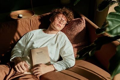 Sunlit Reading Nap Photography Poster.
