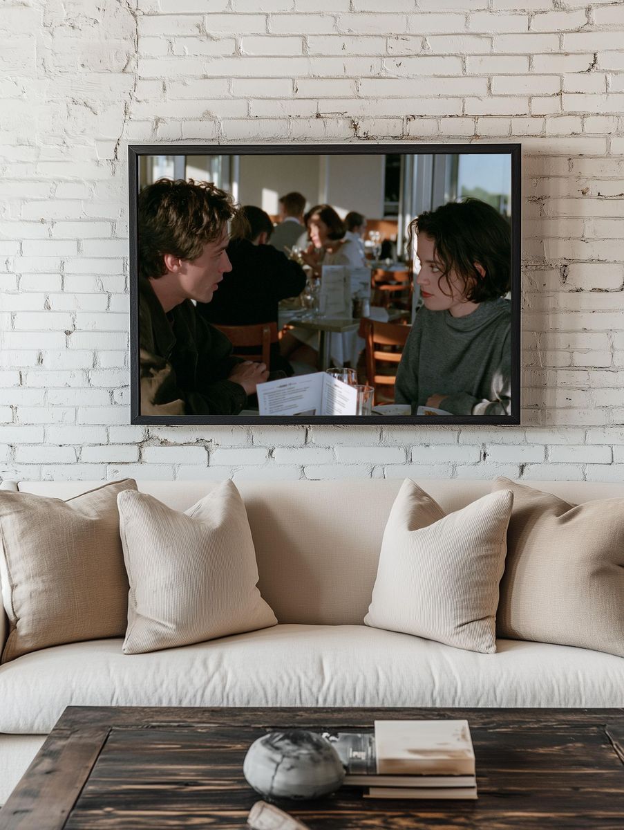 Intimate Café Conversation Photography Poster. room preview