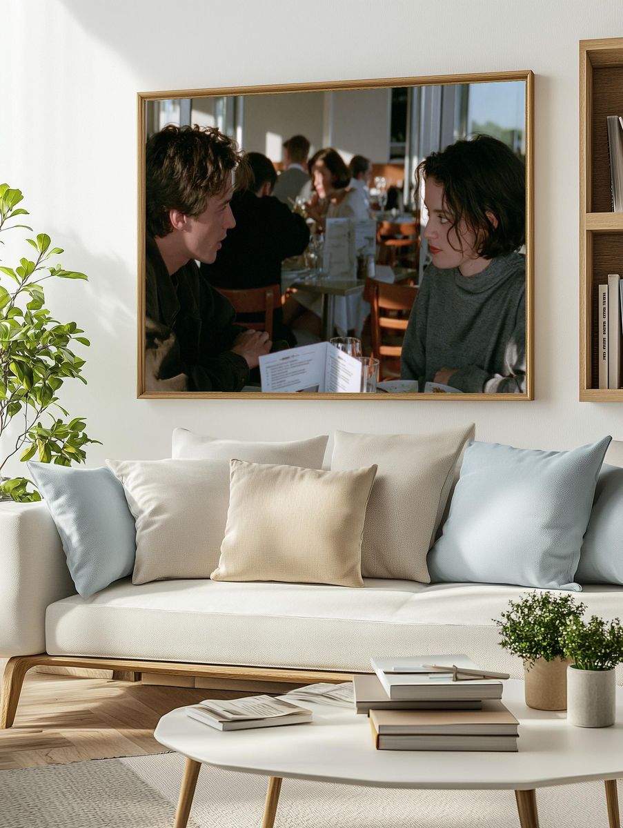 Intimate Café Conversation Photography Poster. — room view 2