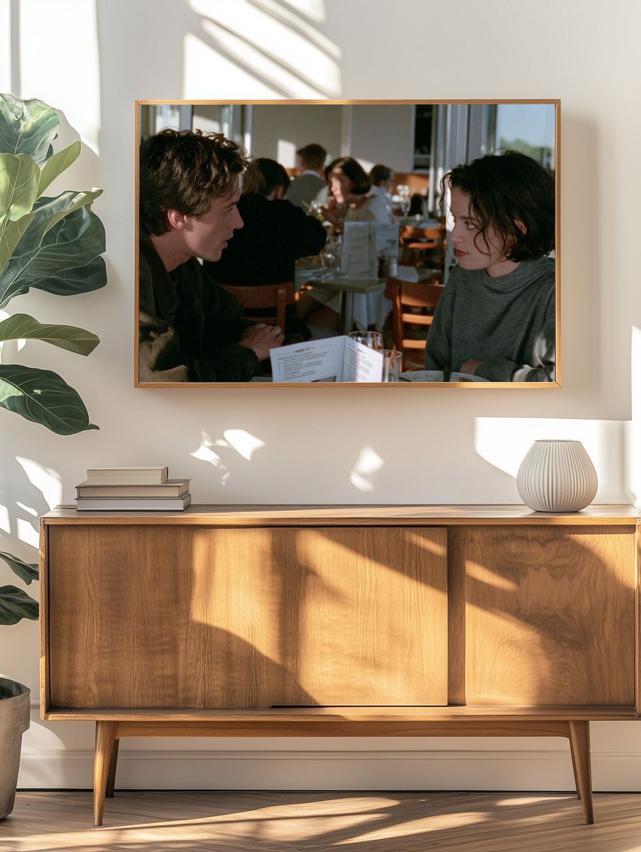 Intimate Café Conversation Photography Poster. — room view 3