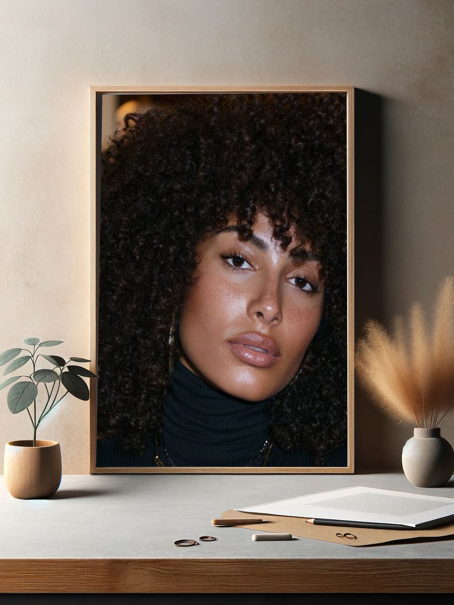 Curly Portrait Photography Poster. — room view 2