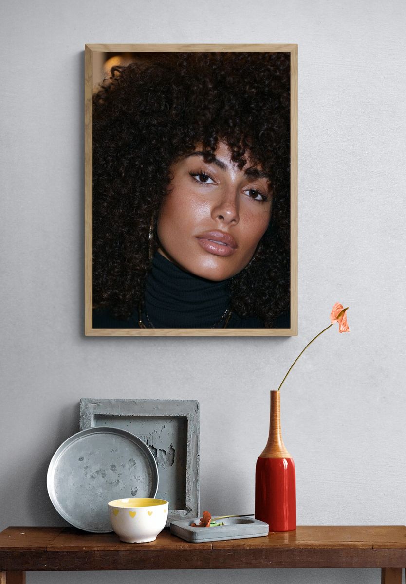 Curly Portrait Photography Poster. — room view 3