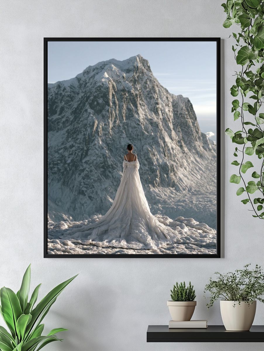 Snowy Mountain Bride Photography Poster. — room view 4