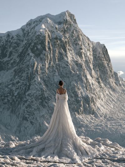 Snowy Mountain Bride Photography Poster.