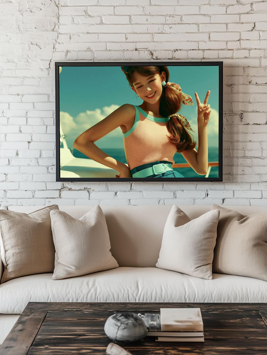 Retro Summer Girl Photography Poster. — room view 1