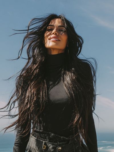 Windblown Portrait Photography Poster. poster