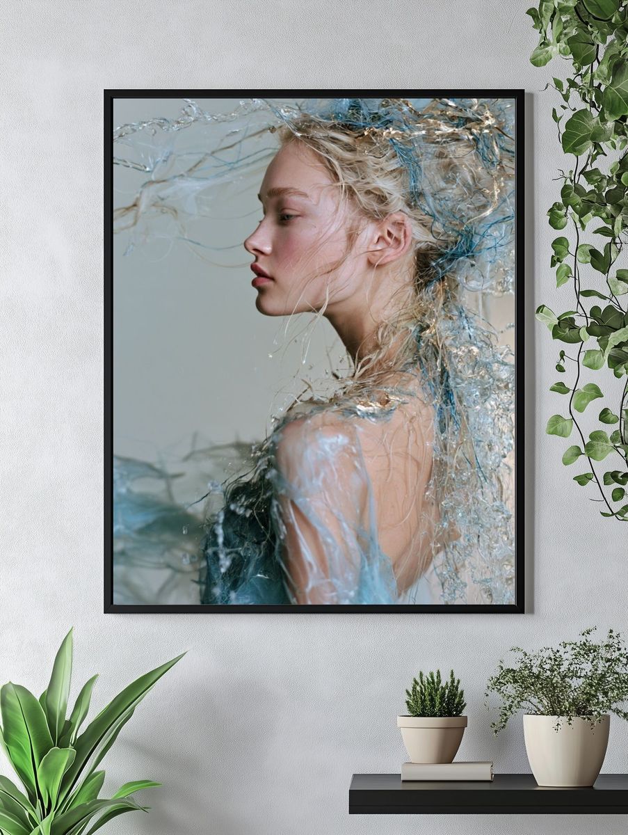 Water Veil Portrait Photography Poster. — room view 4