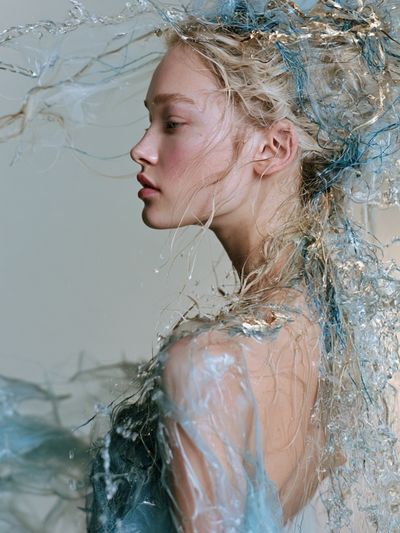 Water Veil Portrait Photography Poster. poster