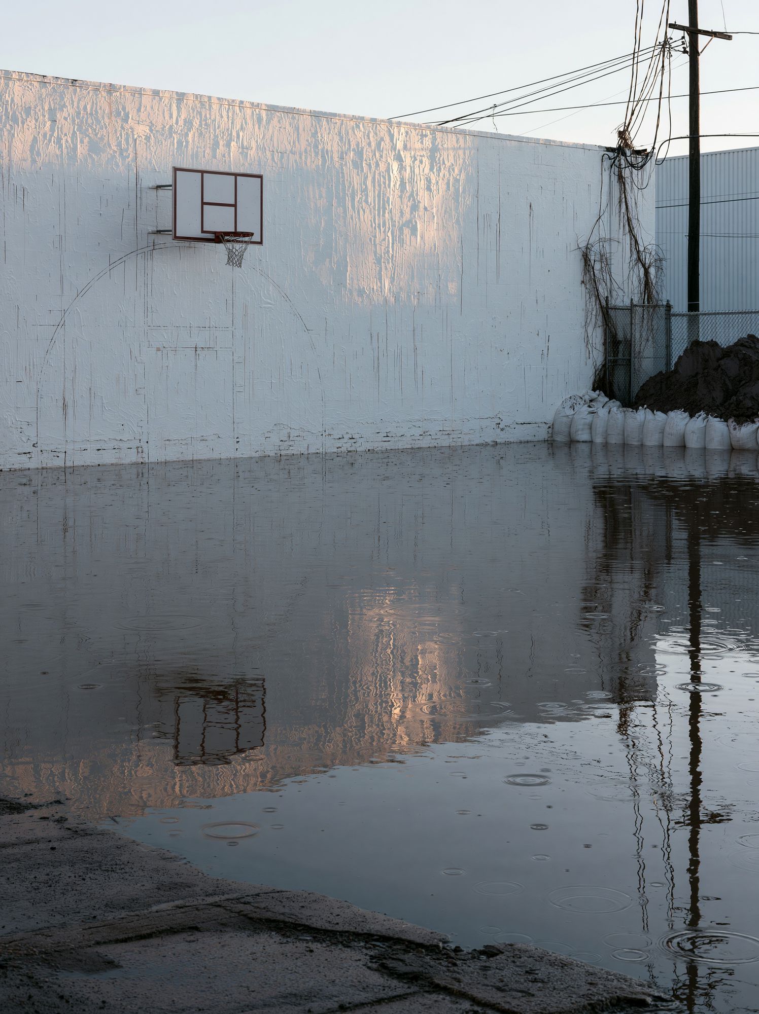 Flooded Basketball Court Photography Poster. poster — photography art