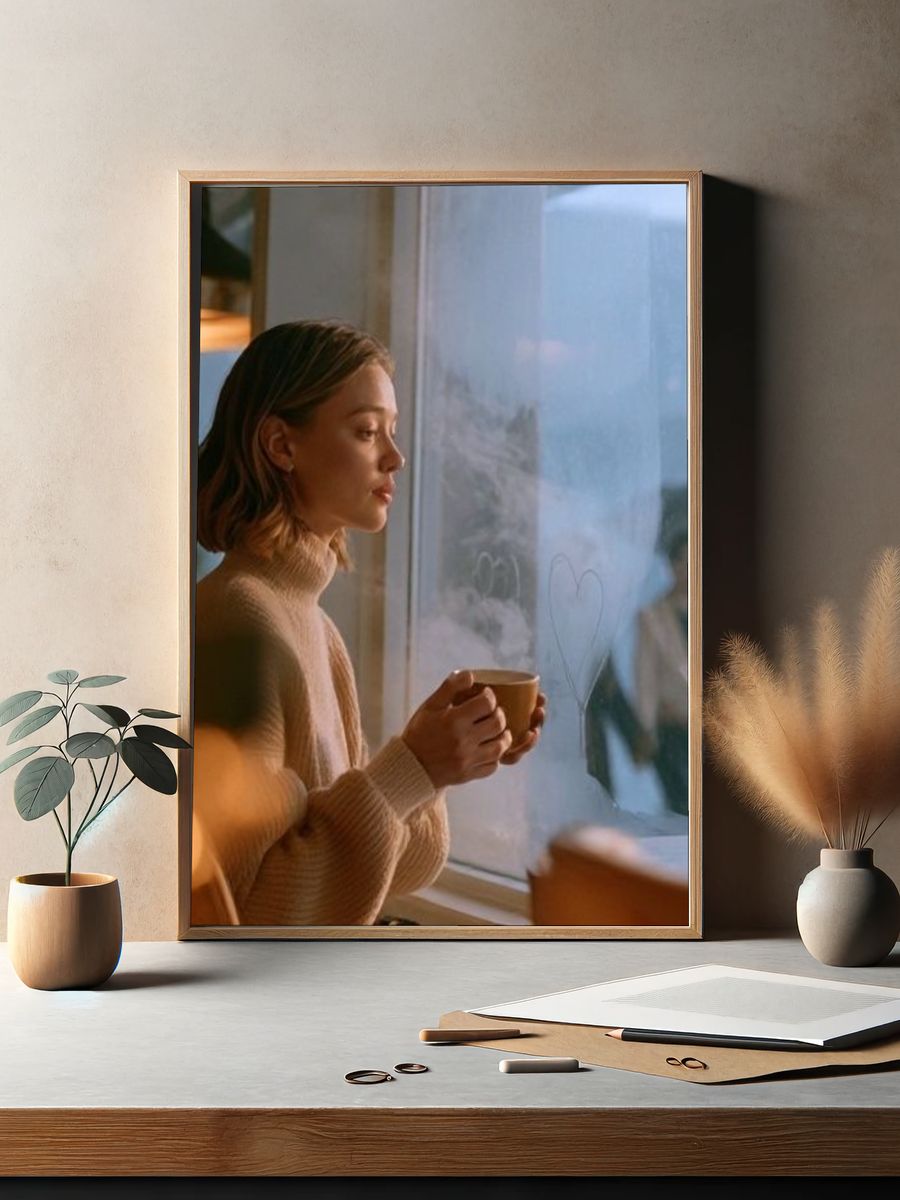 Quiet Coffee Moment Photography Poster. — room view 2