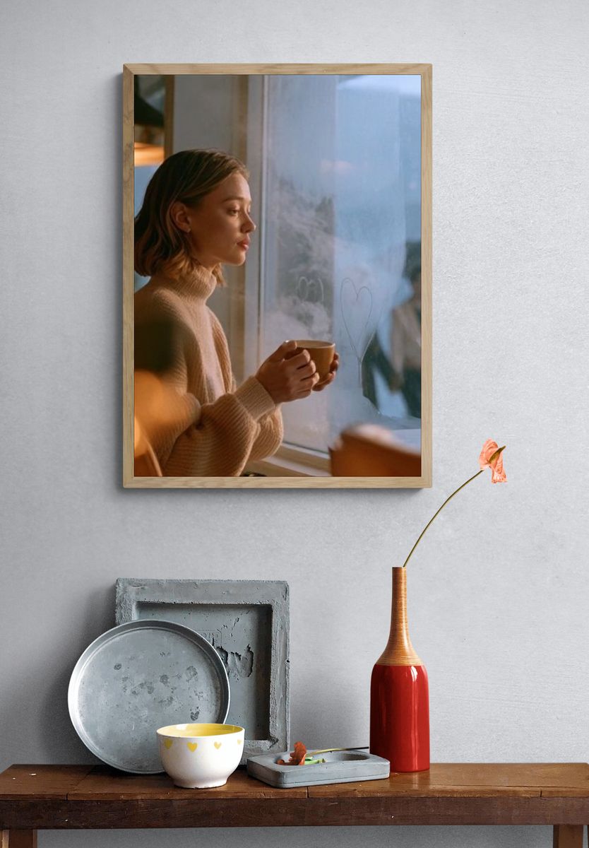 Quiet Coffee Moment Photography Poster. — room view 3