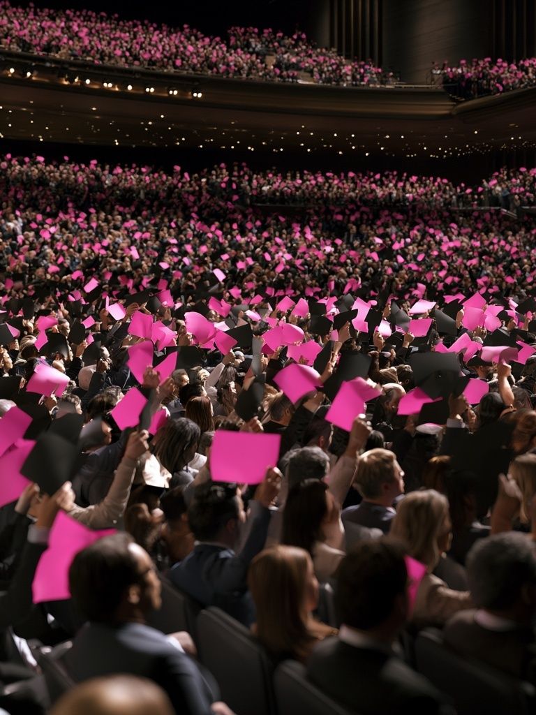 Pink Crowd Rally Photography Poster. poster detail