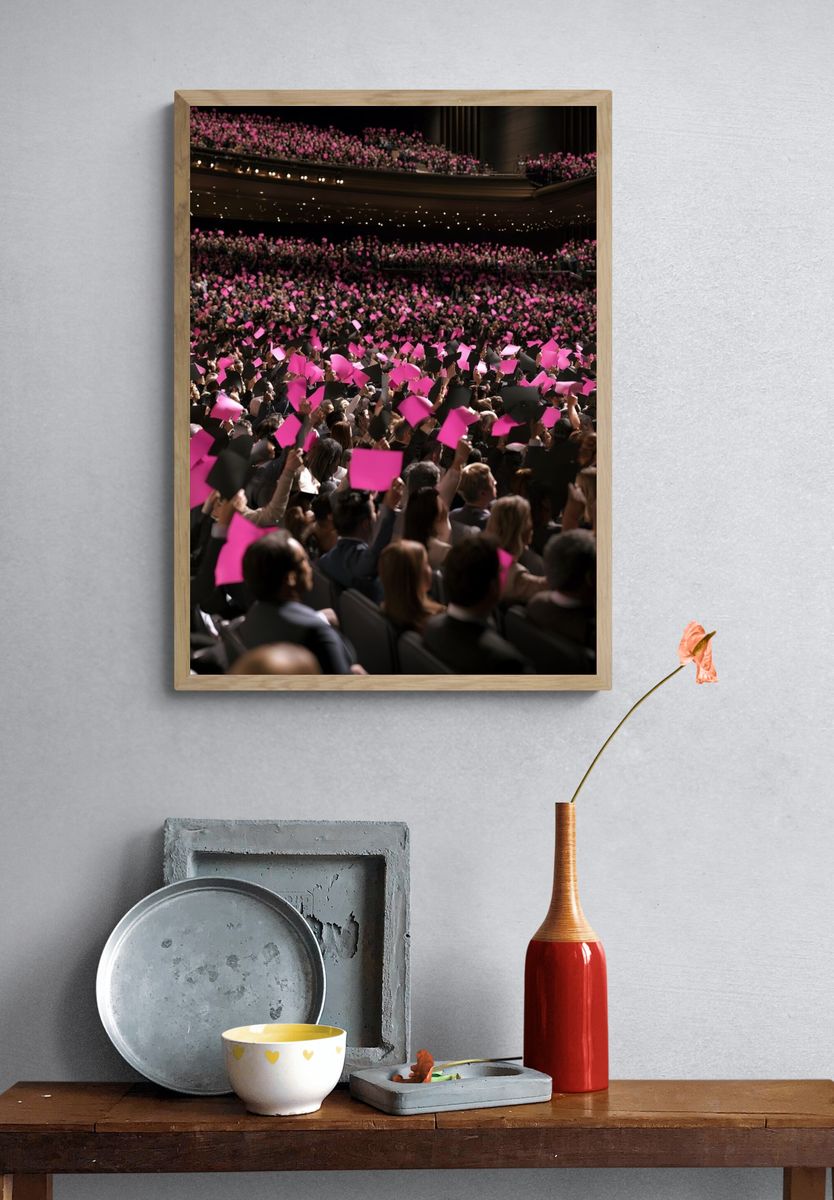 Pink Crowd Rally Photography Poster. — room view 3