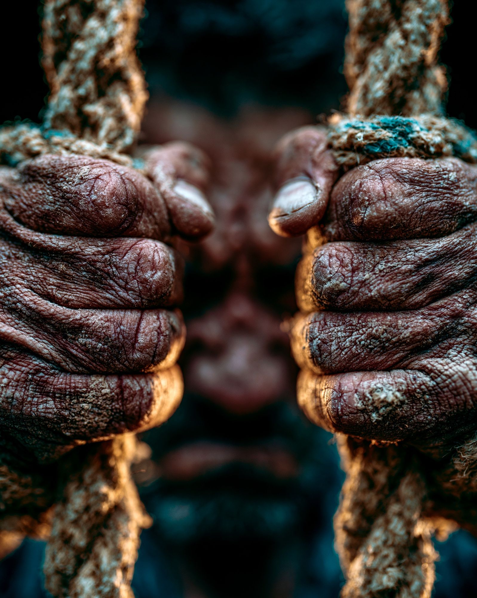 Rope Hands Close-Up Photography Poster. poster — photography art