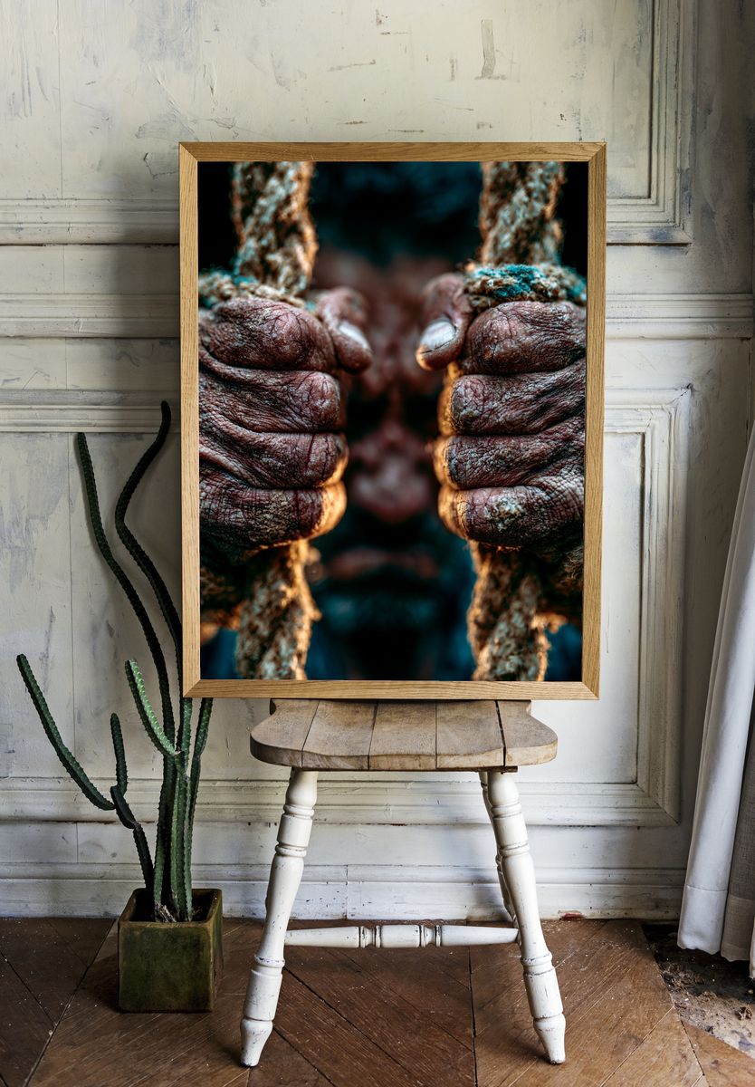 Rope Hands Close-Up Photography Poster. room preview