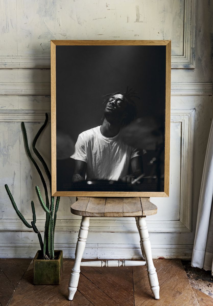 Moody Drummer Portrait Print. — room view 1