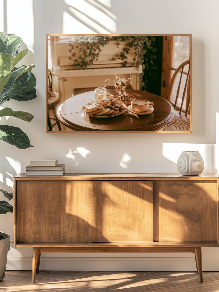 Cozy Breakfast Table Photography Poster. — room view 3