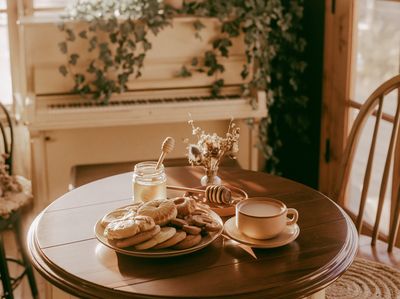 Cozy Breakfast Table Photography Poster. poster