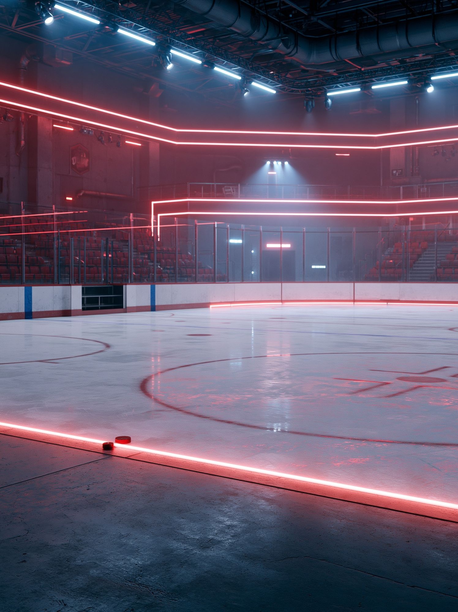 Neon Ice Rink Interior Poster. poster detail