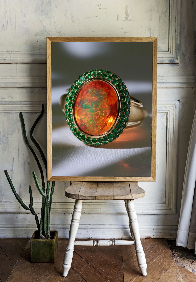 Opal Gemstone Ring Photography Poster. room preview