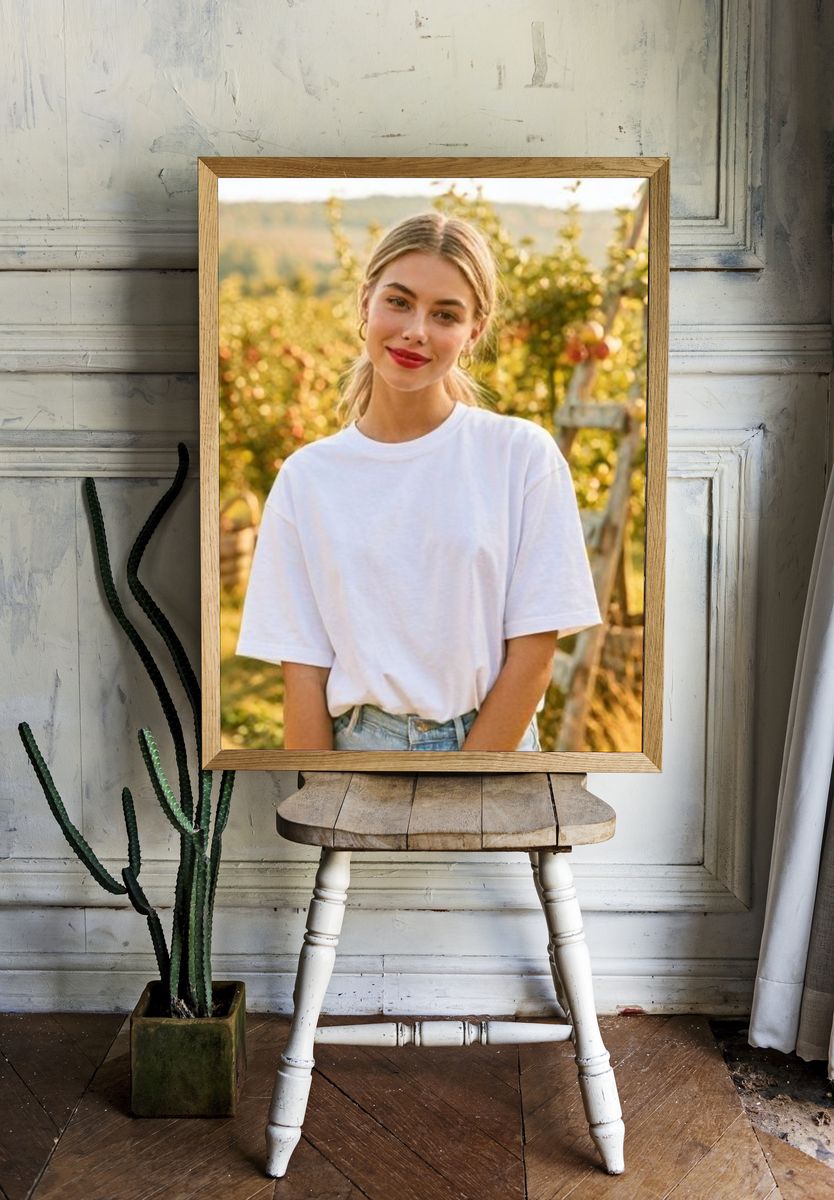 Sunlit Vineyard Portrait Photography Poster. — room view 1