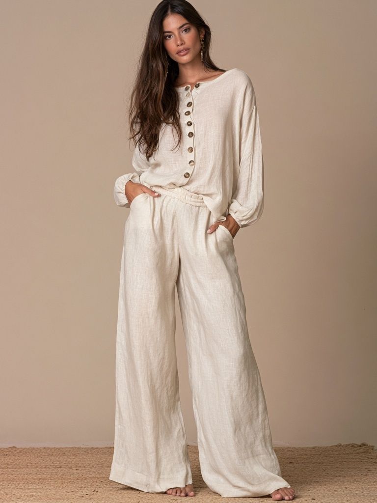 Neutral Linen Fashion Portrait Poster. poster detail