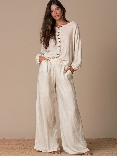 Neutral Linen Fashion Portrait Poster.